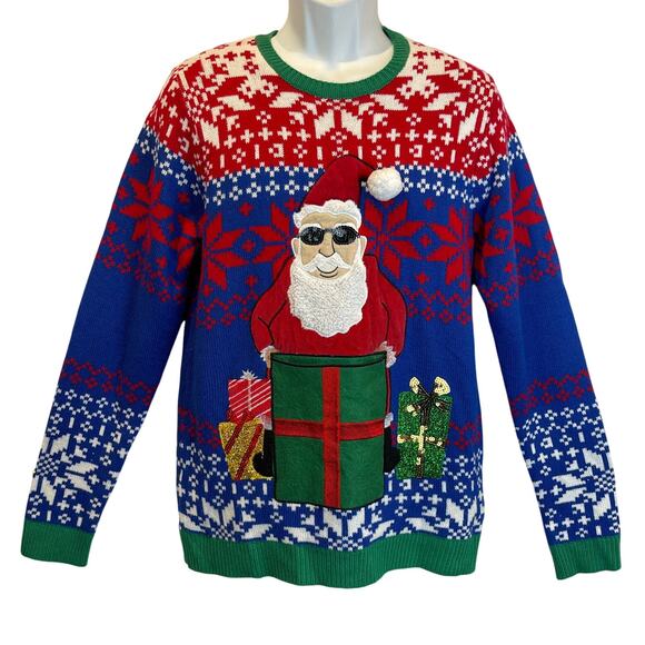 Jolly Sweaters Santa's Got It In The Bag Ugly Christmas Sweater w/ Pocket Size M - Picture 1 of 5